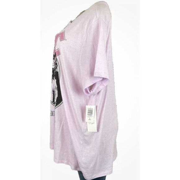 Vinyl Icons +3 Pale Lilac Crew AC/DC Highway To Hell Graphic Short Sleeve Tee - Picture 3 of 6